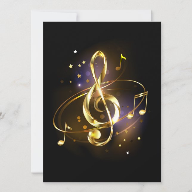 Gold Treble Clef Music Ankündigung (Vorderseite)