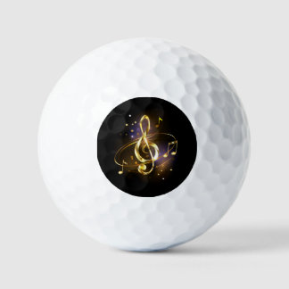 Gold Treble Clef Music Golfball