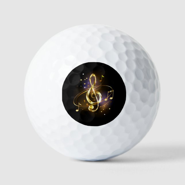 Gold Treble Clef Music Golfball (Vorderseite)