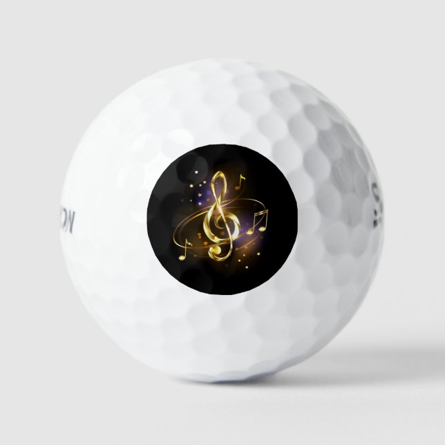 Gold Treble Clef Music Golfball (Vorderseite)