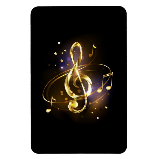 Gold Treble Clef Music Magnet (Vertikal)