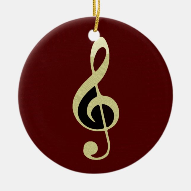 Gold Treble Clef Music Ornament (Vorne)