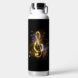 Gold Treble Clef Music Trinkflasche