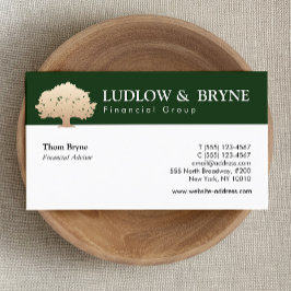 Gold Tree Logo Traditionell Beruflich dunkelgrün Visitenkarte