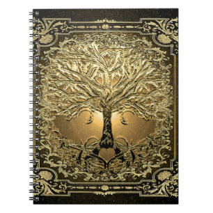 Gold Tree of Life Ancient Rustic  Notebook Notizblock