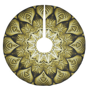 Gold Tree Skirt Polyester Weihnachtsbaumdecke