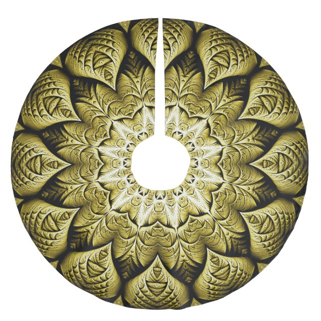 Gold Tree Skirt Polyester Weihnachtsbaumdecke (Vorderseite)