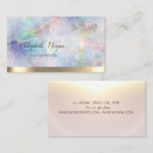 Gold Tree Women Opal Silhouette Yoga Instructor Visitenkarte