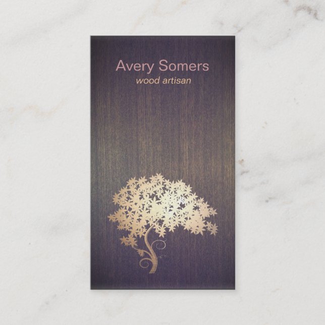 Gold Tree Wood Artist Business Card Visitenkarte (Vorderseite)
