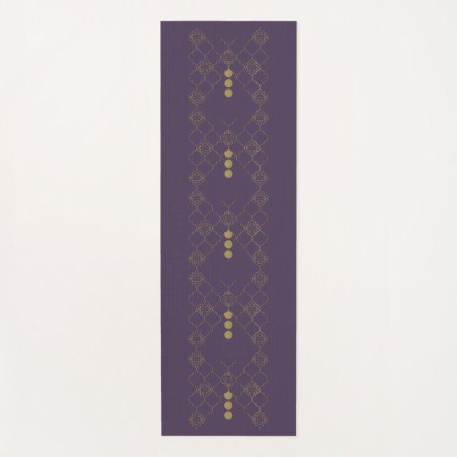 Gold Trellis Butterfly Indigo Yoga Yogamatte (Vorderseite)