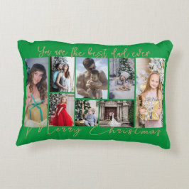 Gold Trendy Family Frohe Weihnachts-FotoCollage Dekokissen