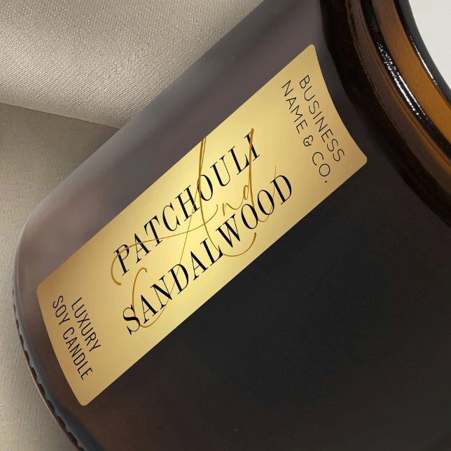 Gold Trendy Product Jar Thin Tamper Proof Label Etiketten (Metallic gold effect jar labels)