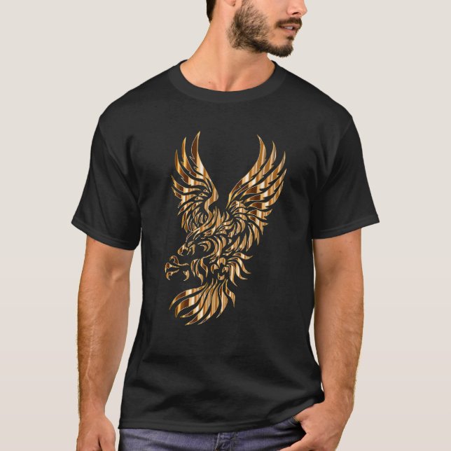 Gold Tribal Eagle Phoenix T-Shirt (Vorderseite)