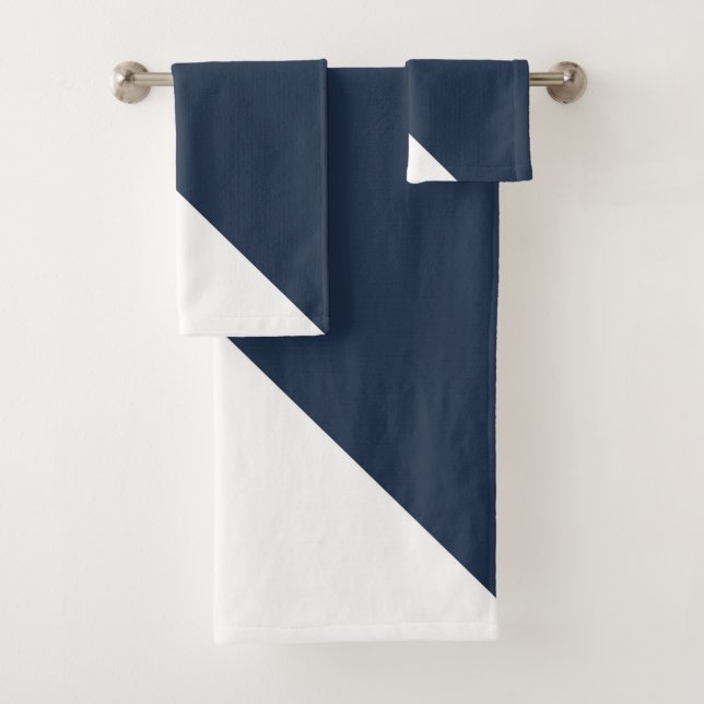 Gold trifft Navy Blue & White Geometrie #1 Badhandtuch Set (Insitu)