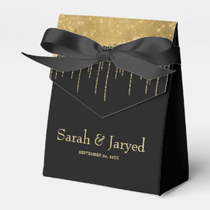 Gold Tropfen Glitzer Geschenkschachtel