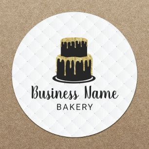 Gold Tropfen Icing Cake Logo Sweet Boutique Bäcker Runder Aufkleber