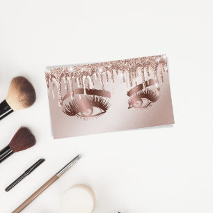 Gold Tropfen Lashes Beauty Makeup Girl Lash Visitenkarte