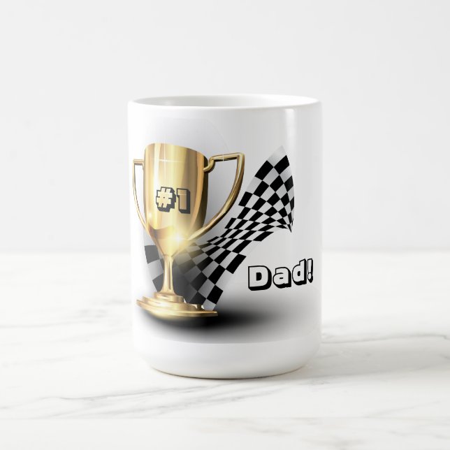 Gold Trophy NUmber One Vater Vatertag Kaffeetasse (Mittel)