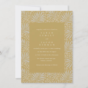 Gold Tropical Beach Hochzeit Einladung