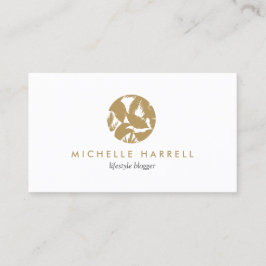 Gold Tropical Blätter Logo Visitenkarte