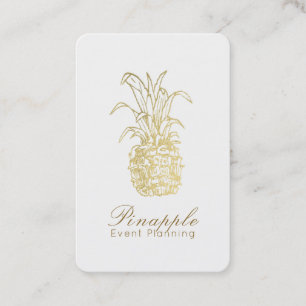 Gold Tropical Elegant Moderne Vintage Ananas Visitenkarte