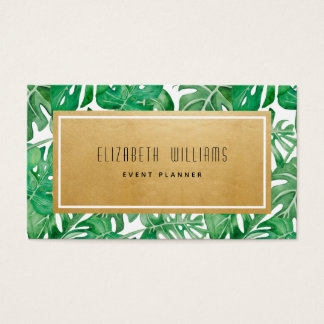 Gold Tropical Event Planer Business Card