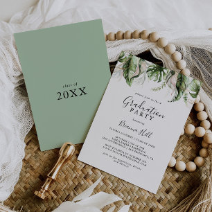 Gold Tropical Greeneration Graduation Party Einladung