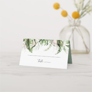 Gold Tropical Greenerity Wedding Platzkarte