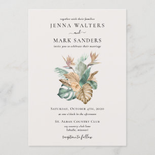 Gold Tropics Hochzeit Einladung