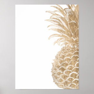 Gold tropisches Pinneapple Poster