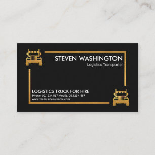 Gold Truck Logistics Box Transporttreiber Visitenkarte