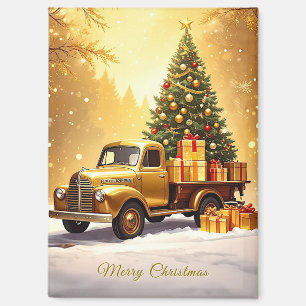 Gold Truck Weihnachtsbaum Holiday Magnet