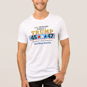 Gold Trump 45 47 Einweihung 2025 Sterne Tri-Blend Shirt