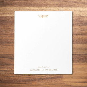 Gold Trumpet Einfache Elegante Musiklehrer Notizblock