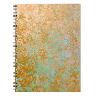 Gold & Türkis Blue Patina Alkohol Alkohol Tinte Ab Notizblock