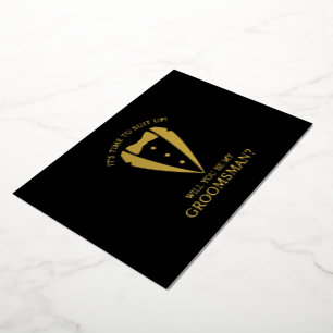 Gold Tuxedo Anzug Personalisierter Trauzeuge Vorsc Folieneinladung