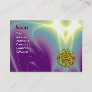 GOLD TWIN-DRAGONS /Lila grüne Lichtwellen Visitenkarte