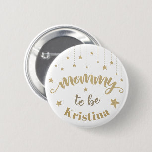 Gold Twinkle Kleiner Stern Baby Shower werdende Mo Button