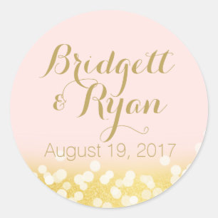 Gold Twinkle Lights Änderung der Farbe Runder Aufkleber