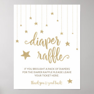 Gold Twinkle Little Star Shower Windel Tombola Spi Poster