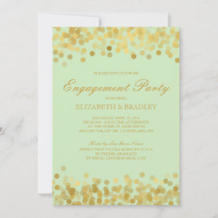 Gold Twinkle Modern Bridal Engagement Party Einladung