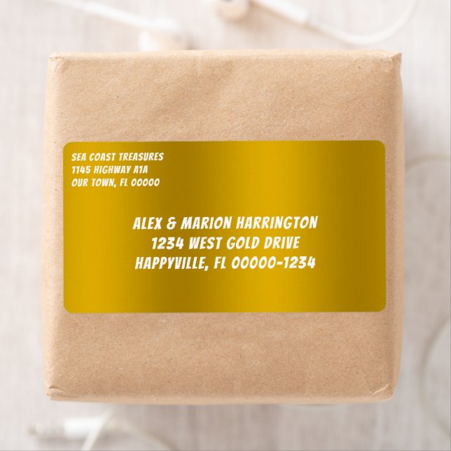 Gold Two Address Shipping Labels (Insitu)