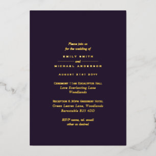 Gold Typografie All-in-1 Monochrome Hochzeit Folieneinladung