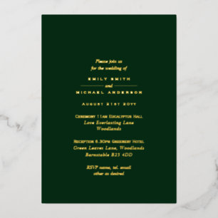 Gold Typografie All-in-1 Monochrome Hochzeit Folieneinladung