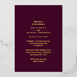 Gold Typografie All-in-1 Monochrome Hochzeit Folieneinladung
