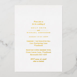 Gold Typografie All-in-1 Monochrome Hochzeit Folieneinladung