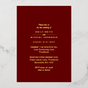 Gold Typografie All-in-1 Monochrome Hochzeit Folieneinladung