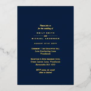 Gold Typografie All-in-1 Monochrome Hochzeit Folieneinladung
