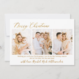 Gold Typografie Script 3 Multi-Foto Weihnachten