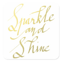 Gold Typografie Sparkle und Shine Script